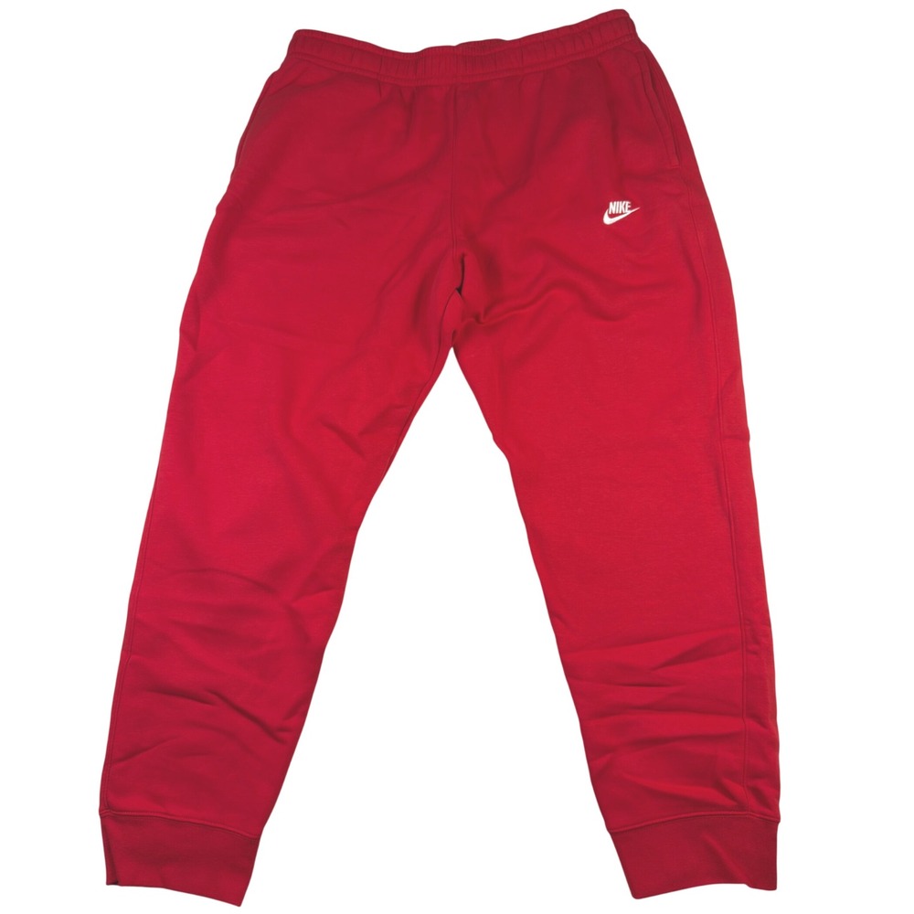 Nike Sportswear Club Fleece Joggers Mens XXL Red Sweatpants BV2671-657